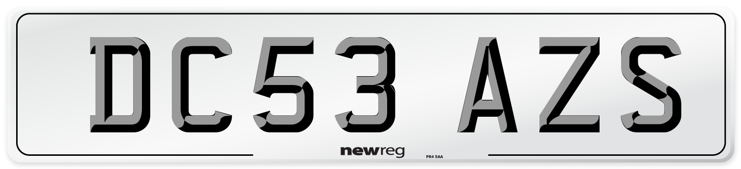 DC53 AZS Number Plate from New Reg